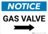 Notice: Gas Valve with Right Arrow Landscape