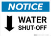 Notice: Water Shut-Off with Down Arrow Landscape Notice: Water Shut-Off with Down Arrow Landscape