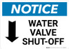 Notice: Water Valve Shut-Off with Down Arrow Landscape