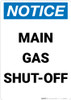 Notice: Main Gas Shut-Off Portrait Notice: Main Gas Shut-Off Portrait