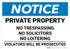 Notice: Private Property - No Trespassing/Solicitors/Loitering Landscape