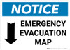 Notice: Emergency Evacuation Map with Down Arrow Landscape Notice: Emergency Evacuation Map with Down Arrow Landscape