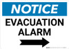 Notice: Evacuation Alarm Right Arrow Landscape