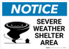 Notice: Severe Weather Shelter Area with Icon Landscape Notice: Severe Weather Shelter Area with Icon Landscape