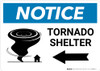 Notice: Tornado Shelter Right Arrow with Icon Landscape
