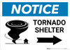 Notice: Tornado Shelter Up Arrow with Icon Landscape
