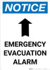 Notice: Emergency Evacuation Alarm with Up Arrow Portrait Notice: Emergency Evacuation Alarm with Up Arrow Portrait