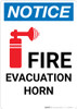 Notice: Fire Evacuation Horn with Icon Portrait