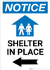 Notice: Shelter In Place Left Arrow with Icon Portrait