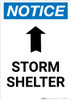 Notice: Storm Shelter Up Arrow Portrait