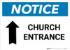 Notice: Church Entrance with Up Arrow Landscape