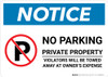 Notice: No Parking - Private Property - Violators Towed Away At Owner Expense Landscape