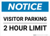 Notice: Visitor Parking - 2 Hour Limit Landscape