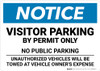 Notice: Visitor Parking By Permit Only - No Public Parking Landscape Notice: Visitor Parking By Permit Only - No Public Parking Landscape