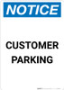 Notice: Customer Parking Portrait
