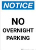 Notice: No Overnight Parking Portrait