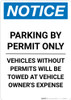 Notice: Parking By Permit Only - Vehicles Without Permits Will be Towed Portrait Notice: Parking By Permit Only - Vehicles Without Permits Will be Towed Portrait