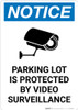 Notice: Parking Lot Is Protected By Video Surveillance with Icon Portrait