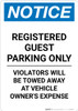 Notice: Registered Guest Parking Only Portrait