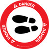 Danger: Shoe Print Left OSHA Circular - Floor Sign