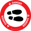 Danger: Shoe Print Right OSHA Circular - Floor Sign