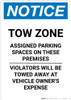 Notice: Tow Zone - Assigned Parking Spaces On These Premises Portrait