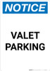 Notice: Valet Parking Portrait