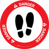 Danger: Shoe Print Up OSHA Circular - Floor Sign
