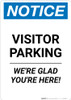 Notice: Visitor Parking - We're Glad You're Here! Portrait