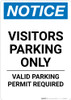 Notice: Visitors Parking Only - Valid Parking Permit Required Portrait