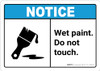 Notice: Wet Paint - Do Not Touch with Icon ANSI Landscape Notice: Wet Paint - Do Not Touch with Icon ANSI Landscape