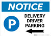 Notice: Delivery Driver Parking Left Arrow with Icon Landscape - Wall Sign Notice: Delivery Driver Parking Left Arrow with Icon Landscape - Wall Sign