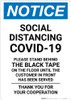 Notice: Social Distancing COVID-19 Please Stand Behind Black Tape Portrait - Wall Sign