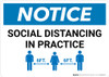 Notice: Social Distancing in Practice with Icons Landscape - Wall Sign