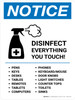 Notice: Disinfect Everything You Touch with Icon Portrait - Wall Sign Notice: Disinfect Everything You Touch with Icon Portrait - Wall Sign