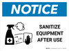 Notice: Sanitize Equipment After Use with Icon Landscape - Wall Sign Notice: Sanitize Equipment After Use with Icon Landscape - Wall Sign