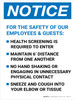 Notice: Employees & Guests Precautions Portrait - Wall Sign