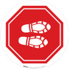 Shoe Print Right Stop Circular - Floor Sign Shoe Print Right Stop Circular - Floor Sign