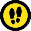 Shoe Print Up Yellow with Black Border Circular v2 - Floor Sign Shoe Print Up Yellow with Black Border Circular v2 - Floor Sign