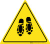 Shoe Print Down Triangle - Floor Sign Shoe Print Down Triangle - Floor Sign
