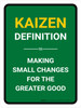 Kaizen Definition Portrait - Wall Sign