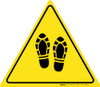 Shoe Print Up Triangle - Floor Sign