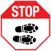 Stop Shoe Print Right - Floor Sign