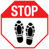 Stop Shoe Print Up - Floor Sign