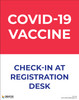 Covid-19 Vaccine Check-in At Registration Desk Arrow Right - Poster