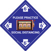 Please Practice Social Distancing - Slots Emoji - Blue - Floor Sign Please Practice Social Distancing - Slots Emoji - Blue - Floor Sign