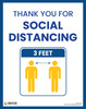 Thank You For Social Distancing (3 Feet) - Poster Thank You For Social Distancing (3 Feet) - Poster
