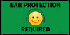 Ear Protection Required with Emojis Green - Banner