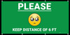 Please Keep a Distance of 6 ft with Emojis Green - Banner