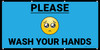 Please Wash Your Hands with Emoji Blue - Banner Please Wash Your Hands with Emoji Blue - Banner
